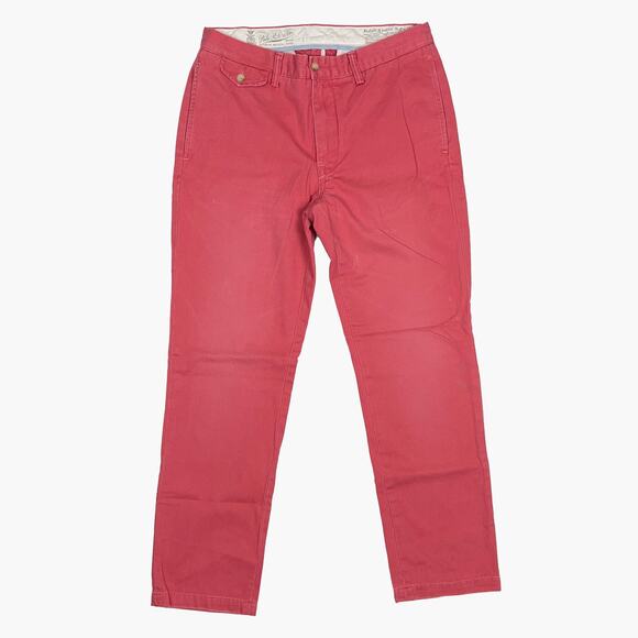 POLO RALPH LAUREN Slim Straight Leg Distressed Chino Pants (Brick Red | 31X30) - Picture 1 of 7